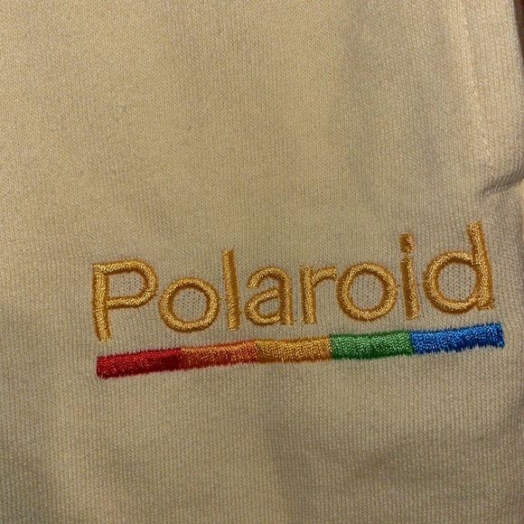 •POLAROID•BUTTERCREAM POLAROID LOGO EMBROIDERED  LOUNGE SHORTS SIZE MEDIUM EUC - Picture 5 of 8